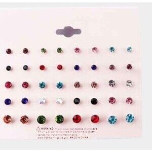 20PAIRS Set Rhinestone Crystal Stud Earrings Small Earrings JewelWR